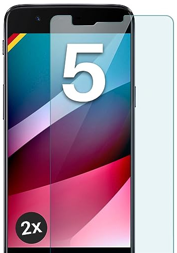 moex Schutzfolie für OnePlus 5 Glas 9H Härte, gehärtetes Schutzglas, Panzer Schutz Glas Displayschutz Folie, kompatibel mit jeder Handy Hülle, ShockProtect 2 Stück