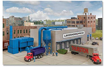 Walthers Cornerstone 933-4079 Lakeshore Press Printing House Plastic Model Kit Model Railway Accessories, Hobby, Model Building, Multicoloured