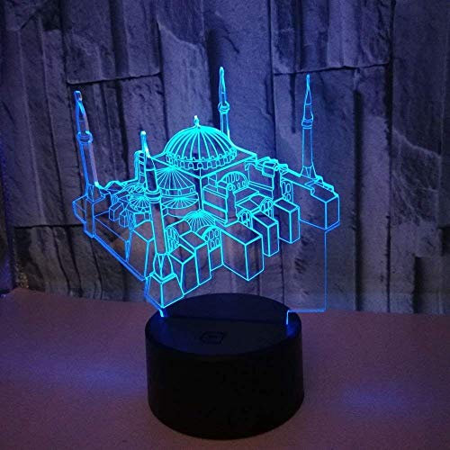 HPBN8 Ltd 3D Burg Optical Illusions LED Lampen Tolle 7 Farbwechsel Berühren Tabelle Schreibtisch-Nacht Licht Mit USB-Kabel für Kinder Schlafzimmer Geburtstagsgeschenke Geschenk