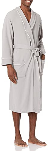 Amazon Essentials Accappatoio Leggero a Nido d'Ape (Disponibile nelle Taglie Big & Tall) Uomo, Grigio Chiaro, M-L