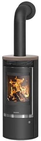 Oranier 5793 57 Rota Top 2.0 Kaminofen Stahl Schwarz mit Abdeckplatte Keramik Grappa / A+