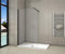 Paroi de douche 60x200cm en noire mat paroi à l'italienne en 8mm verre anticalcaire livré avec une barre de fixation extensible en noire mat