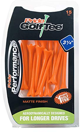 Pride Golf Plastice Tees Pride Performance Golf Mattes Finish, 1/4 , Clamshell mit 15, Orange (3,1/4), of
