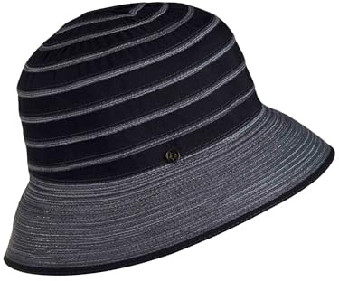 LOEVENICH Damen Glockenhut mit Highlight-Streifen aus Polyester - knautschbar und mit elastischem Innenband