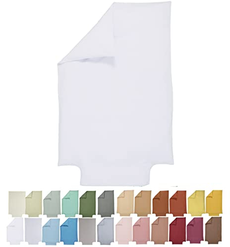 P'tit Basile - Baby Bettbezug 75x120 cm 80x120 cm mit Klappe für Kinderbetten - 100% Bio-Baumwolle - Weiß - Zertifiziert ohne Schadstoffe für Kinderbett 60x120 70x140 cm Babybett Wiege Korb