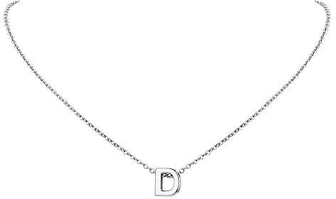 FindChic Kette mit Buchstaben E Kette Silber Damen Initialen Kette Mini Anfangsbuchstaben Anhänger Edelstahl Initial Necklace für Mädchen Mama Freundin Familien