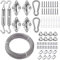 TooTaci Corde en Acier Inoxydable à Suspendre Kit,3mm Câble Acier avec M6 Tendeurs de Fil,15M Cable en Acier Inoxydable T316,Plaques à œillets M6,Serre Cable 3mm,pour Rectangulaire Voile d'ombrage