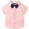 Mud Kingdom Kleiner Jungen Hemden und Krawatte Einfach Rosa Beiläufig Sommer 6 Jahre