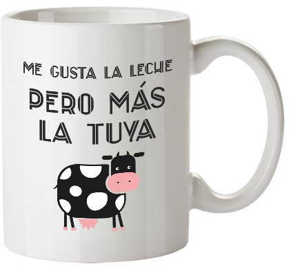 Kembilove Tazas de Desayuno para Parejas – Taza de Café con Dibujo y Frase Original Me Gusta la Leche, Pero más la Tuya – Tazas para Regalar el día de los Enamorados – Regalos Originales San Valentín