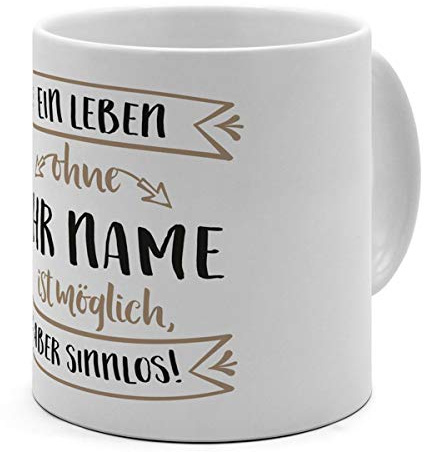 printplanet XL Riesen-Tasse mit Namen personalisiert - Motiv Sinnlos - individuell gestalten - Namenstasse, Kaffeebecher, Becher, Mug