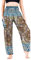 Lofbaz Yoga Boho Hosen für Damen Harem Hippie Kleidung Pyjamas Lounge Bekleidung Jogger Indian Bohemian Tanz Sommer Strand Blühende Blume Graugrün XL