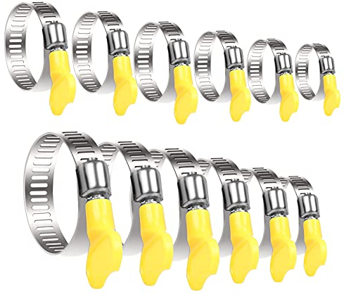 MENGON 24 Stück Edelstahl Schlauchschellen Set Einstellbare Schlauchklemmen Rohrschellen Profi Schlauchbinder Metallschelle für Gas Rohr Wasser Rohr Poolschlauch Gartenschlauch (10-44mm)