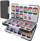HEIYING Game Card Case for Nintendo Switch 2/ Switch OLED,Carbon Fibre Surface Processes Design Portable Travel Carry Case with 48 Game Card Slots and 24 Micro SD Cards Slots