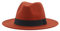 QBQZXAOSOWH Fedora Trilby Fedora-Hüte Für Damen, 9,5 cm Breite Krempe, Kleid, Herren, Mützen, Filzhut, Panama, Kirche, Hochzeitsband, Band, Herrenhut, 56–58 cm, Karamell
