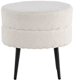 Venture Home Topfhocker - Schwarz/Offwhite Teddy