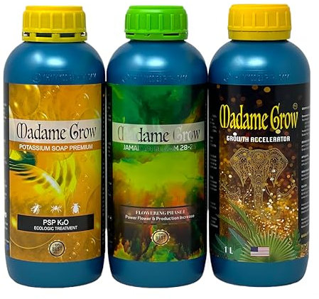 MADAME GROW - Engrais Organiques - RACINE ET CROISSANCE - Floraison PK et savon de potassium - KIT LAURINA (3 x 1000ML)