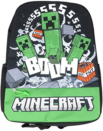 Mad Engine Minecraft Creeper Boom Rucksack, Büchertasche, Schwarz, Einheitsgröße, Casual