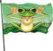 Flagge 150x90cm Outdoor Windward Fahne Lebendiges Farbbanner Gartenflagge Lustiger Frosch Dekorative Flagge Polyester Yard Fahne Lustige Große Flagge für Terrasse Rasen Home Decor