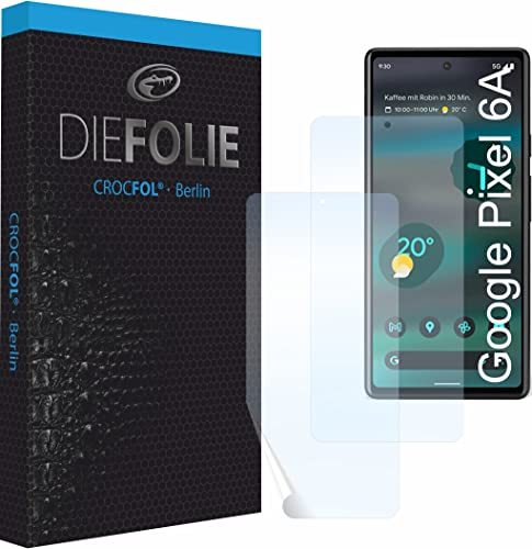 Crocfol Schutzfolie vom Testsieger [2 St.] kompatibel mit Google Pixel 6A - selbstheilende Premium 5D Langzeit-Panzerfolie (Case-Friendly)