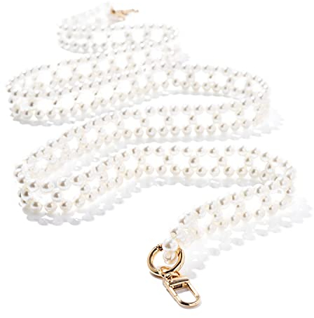 ETUUI Emily Chain in Weiß I Handykette mit Karabinern I Universale Kette Halsband zum Umhängen I Handykette Umhängeband kompatibel für alle Smartphones