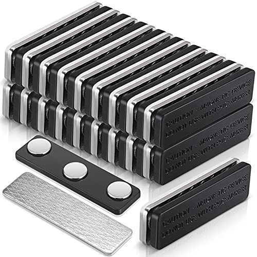 20 Stück Namensschild-Clips, Namensschild-Magnete, magnetischer Ausweishalter, Ausweishalter, mit drei hochfesten Neodym-Magneten und Klebeband, geeignet zum Aufkleben von Postern oder Bildern etc