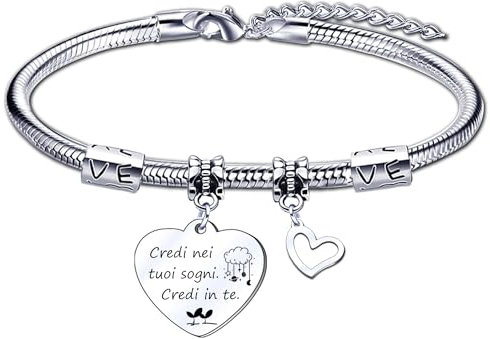YJYJZX Regalo Donna Bracciale d’ispirazione gioielleria regalo adattabile d’argento Pendant Braccialetto d’incoraggiamento per adatto come regalo motivazionale per figlia,nipote,cugina,amica (2)