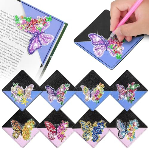 EEEKit Malerei Eck Lesezeichen, 8PCS 5D DIY