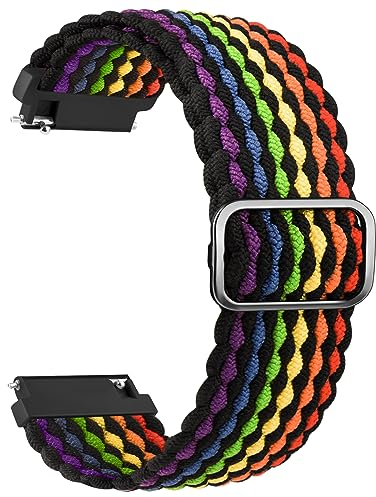 Amzpas für Anio 5 Armband,Nylon 20mm Kinder Verstellbares Geflochtenes Ersatzarmbänder für Anio 5 Mädchen Jungen (Regenbogen)