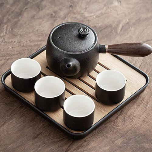 LeGDOr Japanese Kungfu Tea Set, with Tea Tray And Small Tea Tools with Tea Infuser Business Gifts Porcelain Teapot for Office Home Hotel,A