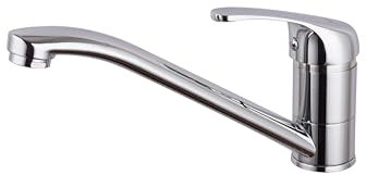 INGUZ Linea Eyra | Grifo Cocina Monomando para Fregadero Cocina – Grifo de Cocina Fregadero con Aireador y Cartucho Cerámico – Grifo Lavabo Diseño Moderno y Funcional – Grifo Cocina Cromo