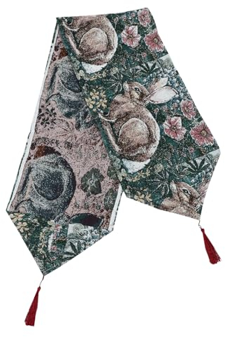 Cabilock Kaninchen Tischläufer Ostern Tischdecke Kaninchen-ostertischdecke Frühlingshafte Tischdeko Dekorative Tischdecke Dekorativer Tischläufer Hasentisch Stoff Tischtuch Zu Hause