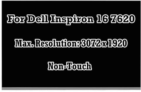 toplcdled 16.0 LCD Assembly for Dell Inspiron 16 Plus 7620 3K QHD 3072x1920 LCD LED Screen Non-Touch Panel Display Replacement