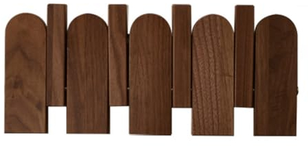 Jumuao Kleiderhaken wand, Vintage Garderobenleiste , Faltbarer Kleiderhaken Holz mit 4 Beweglichen Haken,Garderobenleiste Wand für Jacken, Mäntel, Hüte, Schals, Handtaschen (Walnuss Antik-4 Haken)