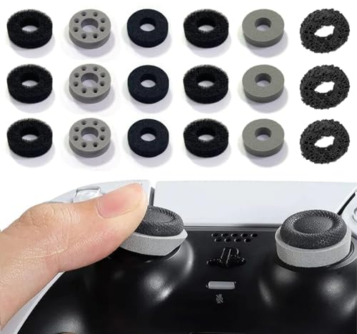 KSJEHW 18 Stück Thumbstick Stoßdämpfer, 18 Stück Assist Ringe Kompatibel mit PS5, Steam Deck, PS4, Xbox Series X/S, Xbox One, Switch, Switch OLED, Switch Pro Controller Zielhilfe
