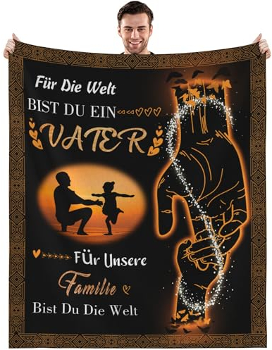 Chicnix Geschenke für Papa, Vatertagsgeschenk für Papa, Kuscheldecke Flauschig Geschenke für Papa von Tochter Sohn, Geburtstagsgeschenk Weihnachten Bester Papa Geschenke Flanelldecke 130x150cm