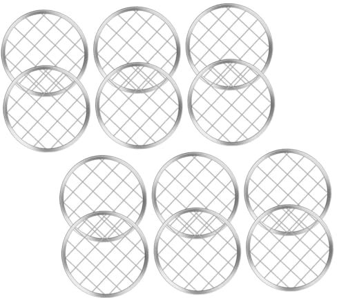 KONTONTY Wiederverwendbares Blumengitter 12 Stück Leicht zu Reinigen aus Edelstahl Multifunktionales Metall Stifthaltergitter für Mason Jar Vase für Blumenarrangements