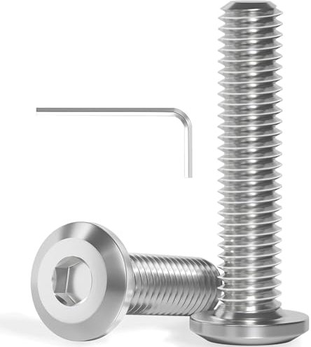 20 Stück M8x30 Schrauben, Flachkopfschrauben, Edelstahl A2 V2A, Innensechskant, Vollgewinde, mit Innensechskantschlussel