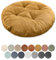 Lsjoaw Sitzkissen Rund 40cm Dicke 6cm 1 Stück Bodenkissen Rund Sitzpolster Stuhlauflage Sitzpolster Stuhlkissen Polster Auflage für Wohnzimmer Büro Konferenzraum Cordstoff （Braun-Gelb）