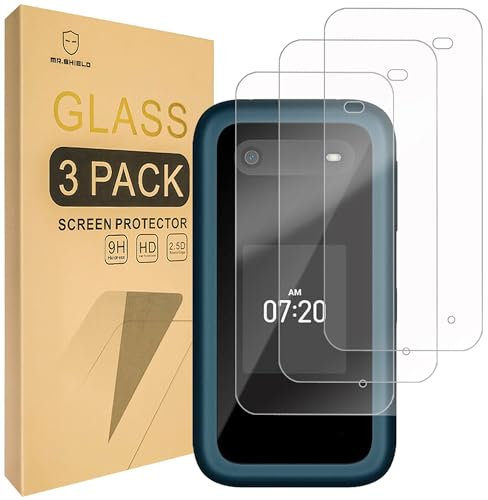 Mr.Shield Screen Protector compatible with Nokia 2780 Flip / 2660 Flip [3-PACK] [Tempered Glass] [Japan Glass with 9H Hardness]