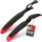 BALOU Schutzbleche Mountainbike 24-29 Zoll - Universal Fahrrad Schutzblech Set für vorne und hinten - MTB Steckschutzblech abnehmbar Spritzschutz, rot/schwarz