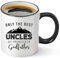 DPgUfPV Tasse à café « Only The Best Uncles Get Promoted to Godfather » – Cadeau d'anniversaire de bébé pour frères – Cadeau de révélation du sexe de grossesse – Tasse fantaisie en céramique de 325 ml
