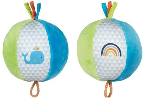 goki weicher Babyball Spielzeug mit Glocke blau grün Wal