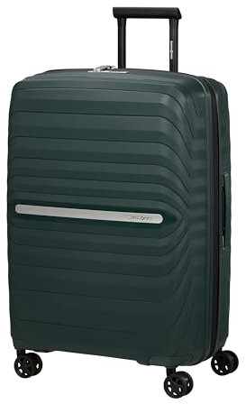 Samsonite Neo Flux - Spinner M, Maleta expandible, 68 cm, 86/96 L, Verde Jungla (Jungle Green)