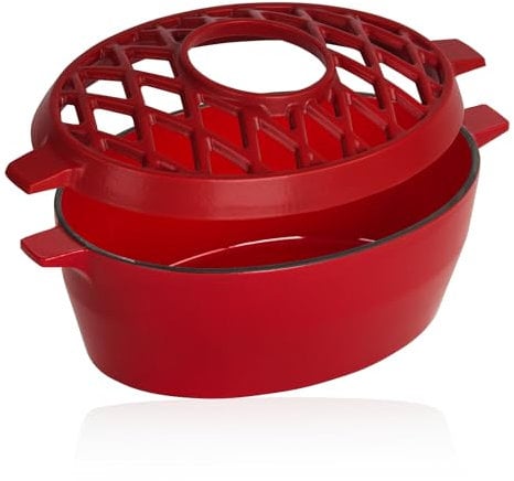 BBQ-Toro Humidificateur en fonte émaillée | 2,7 l | Humidificateur en fonte | Humidificateur d'eau pour four | Humidificateur pour poêle à bois | Bol de cheminée, humidificateur de four,