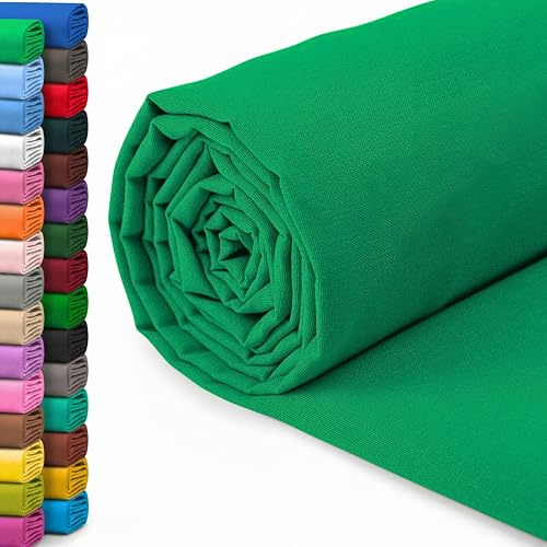A-Express 100% Cotton Fabric - 60 Inch 150cm Wide - Plain Cotton Fabric by the Metre - Ideal for Quilting, Sewing, Dressmaking, Curtain Linings, Totes, Bedding, Pillowcases - Bottle Green 1 Metre