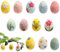 Filz-Ostereier, 12 Stück Große Pastell Gefilzt Eier Ornamente Kunsthandwerk, Bunt Bemalter Osterfilz Zum Aufhängen Am Baum, Exquisite Ostern Dekoration Für Wand Und Wohnzimmer