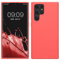 kwmobile Carcasa Compatible con Samsung Galaxy S22 Ultra Funda - Case TPU y Silicona antigolpes - Apto Carga inalámbrica - Coral neón