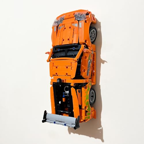 3Dudes & Dad Wall Mount Display Bracket compatible with LEGO® Technic Fast and Furious Toyota Supra MK4 - Custom Designed Storage Hook for Set 42204 - 3D Printed - Supplied With Mounting Hardware
