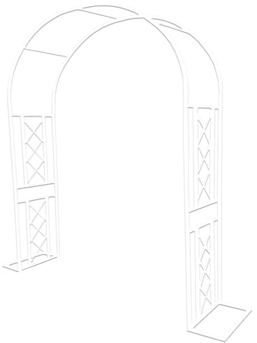 Weatherproof Metal Garden Arch Trellis - 3.0m Wide x 2.5m High Pergola Arbor with Base Durable Support for Climbing Plants Roses and Vegetables - Outdoor Decor