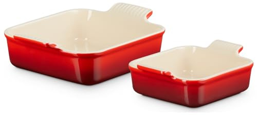 Quadratische Auflaufform Set - 2 Stück - Kirschrot by Le Creuset
